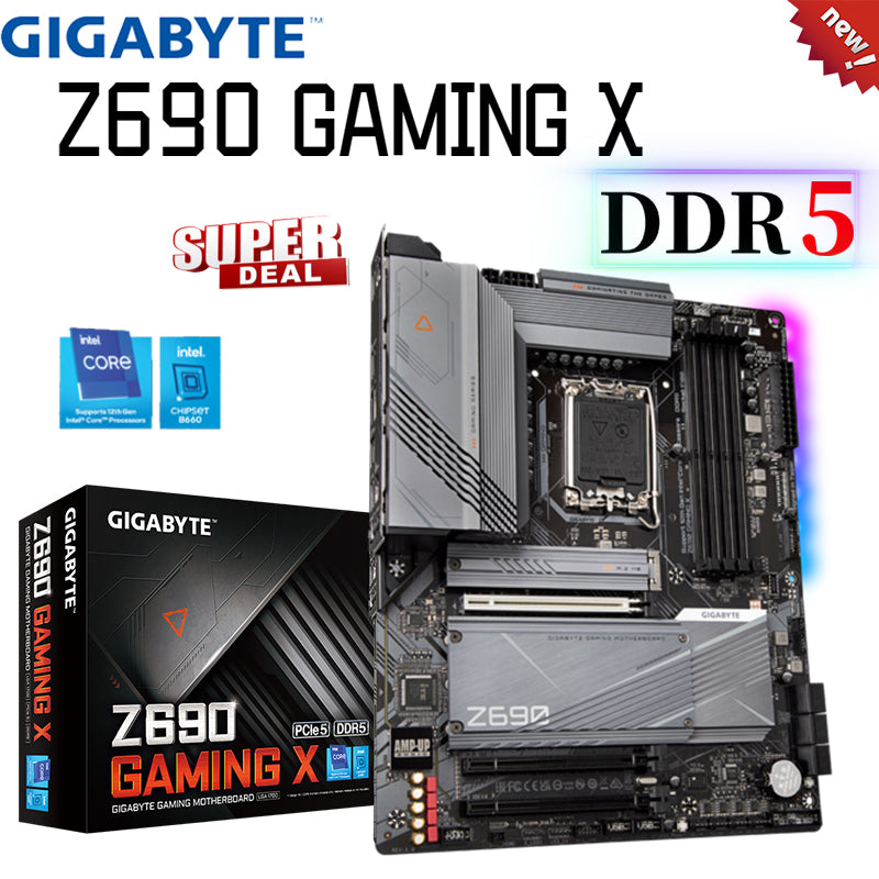 Gigabyte Z690 GAMING X D5 Motherboard Support Intel 12th Gen LGA 1700 CPU DDR5 6000MHz 128GB NVMe PCIe 4.0 M.2 ATX Placa Me New