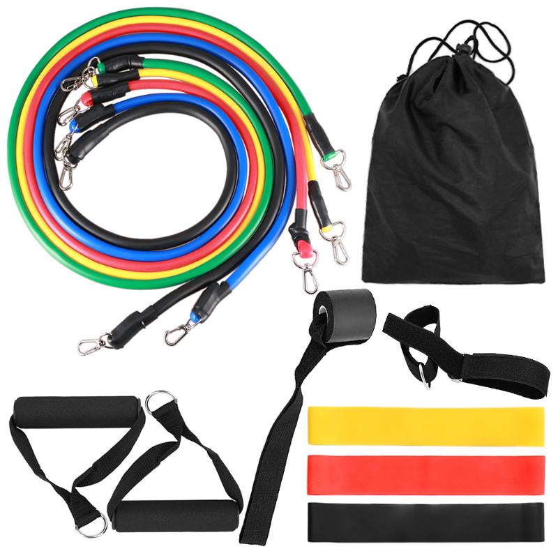 14pcs-set Pull Rope Fitness Exercises Resistance Bands Latex Tubes Pedal Jump Excerciser Body Training Workout Yoga