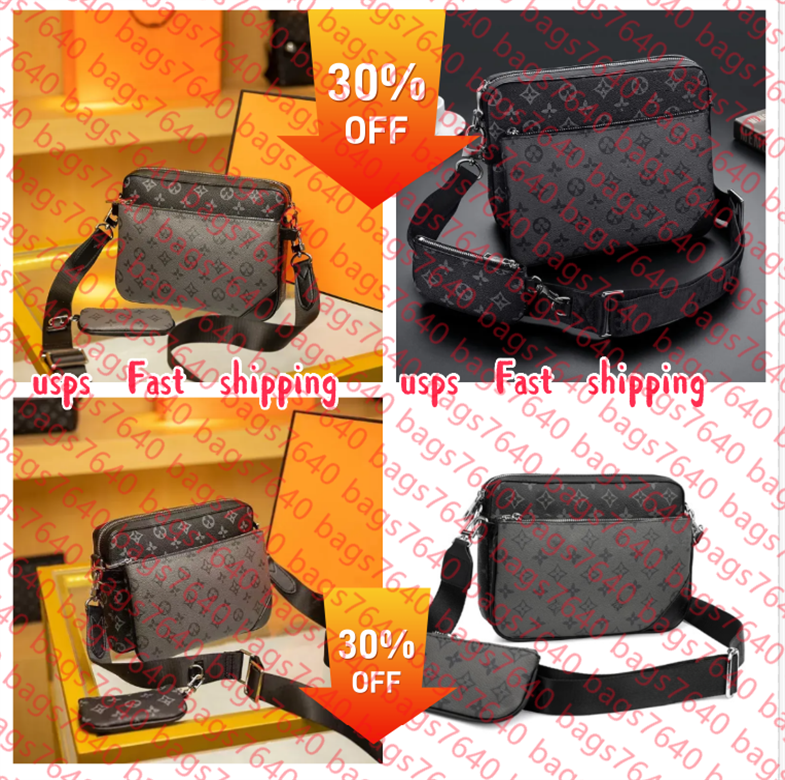 Top 3 piece Quality Messenger Bag Cross Body Wallets Leather Patchwork Men Women handbag shoulder bags designer fashion wallet phone bag Wallets pur