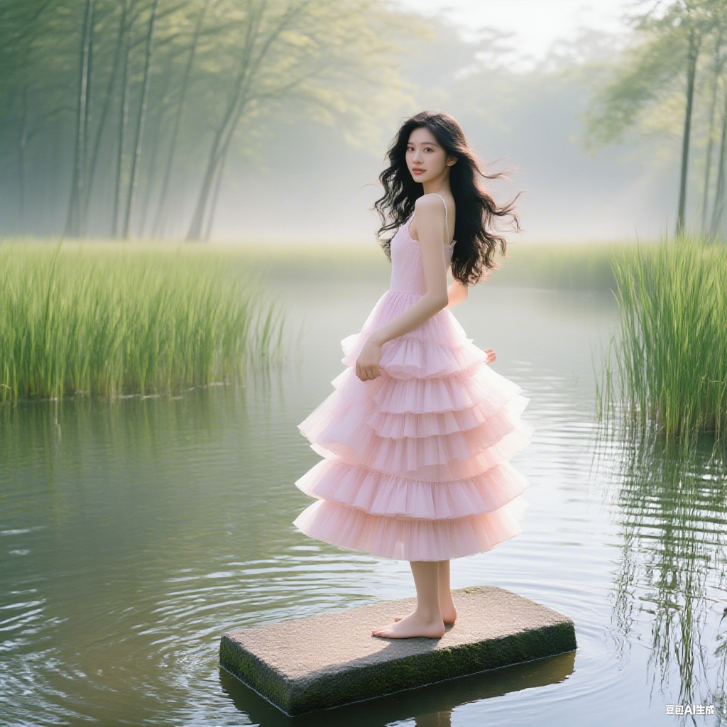 O91419French dress, puff-sleeved short skirt, sweet and youthful summer regular style