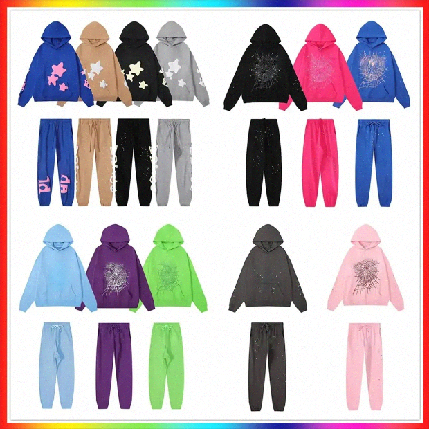 New designer Mens hoodies pink Tracksuits Sets fashion Hoodie Pants jacket Casual Sweatshirt Young Thug Set joggers Printing SweatSuit 75Ud#