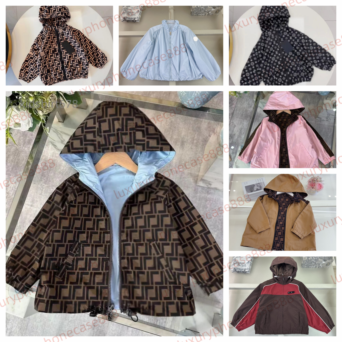 kid coat F-C-L brand baby Coats kids hoodies embroidered badge boy Girl hooded child clothes Winter Fasion Jacket Thick Warm Outwear baby designer D