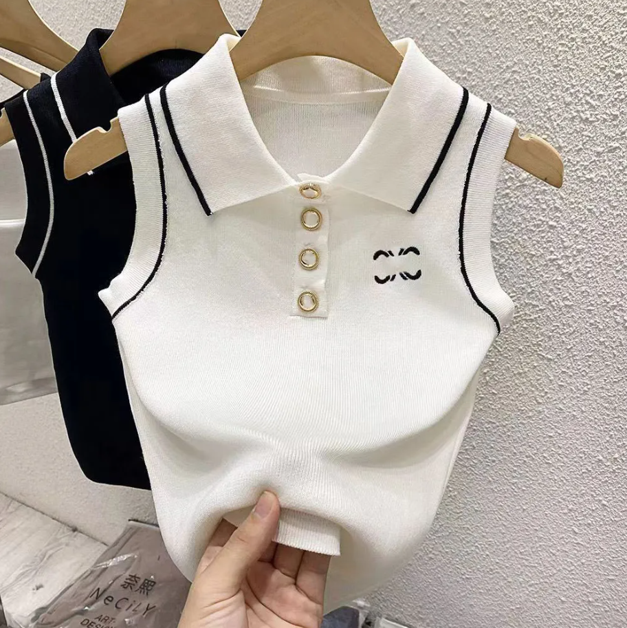 Womens Polos Womens Designer T-shirt Slim Fit Crop Top CH Embroidery Short Open Umbilical Tee Small Street Hot Girls Versatile Clothing