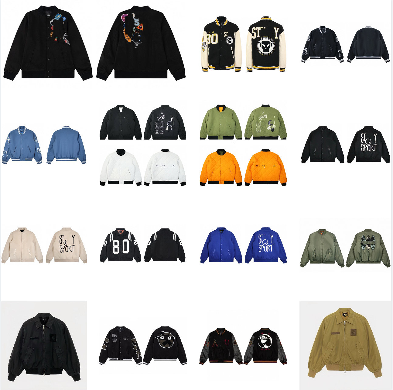 Designer Men&#039;s Jacket Correct version of pure cotton 1:1 baseball cotton jacket American loose casual pilot jacket men&#039;s and women&#039;s