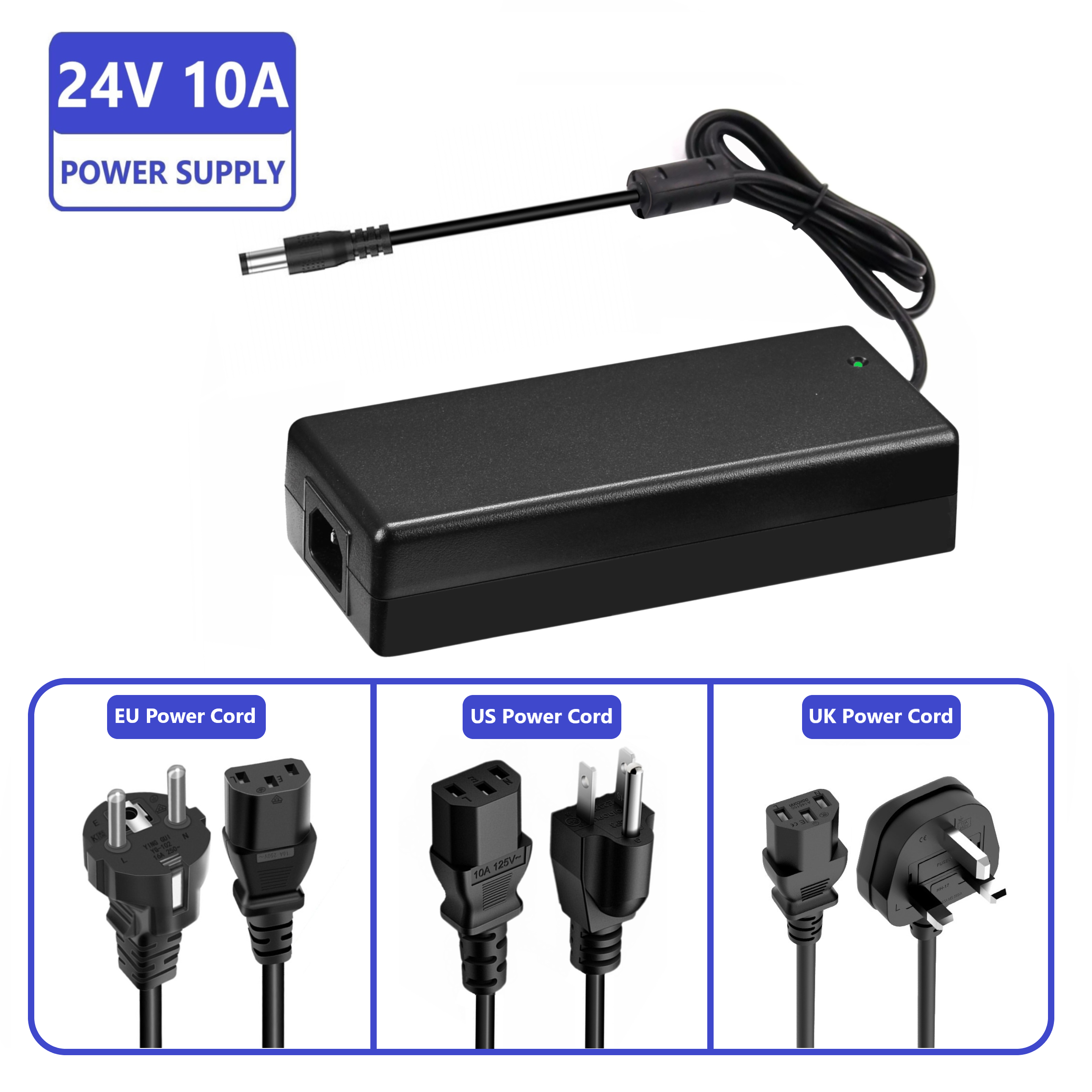 24V 10A Power Supply 150W AC DC Power Adapter 8A 8.5A 9A 9.5A 10A 10A for LED Lights Humidifier LCD Monitor Power Tools and More (24V 10A )