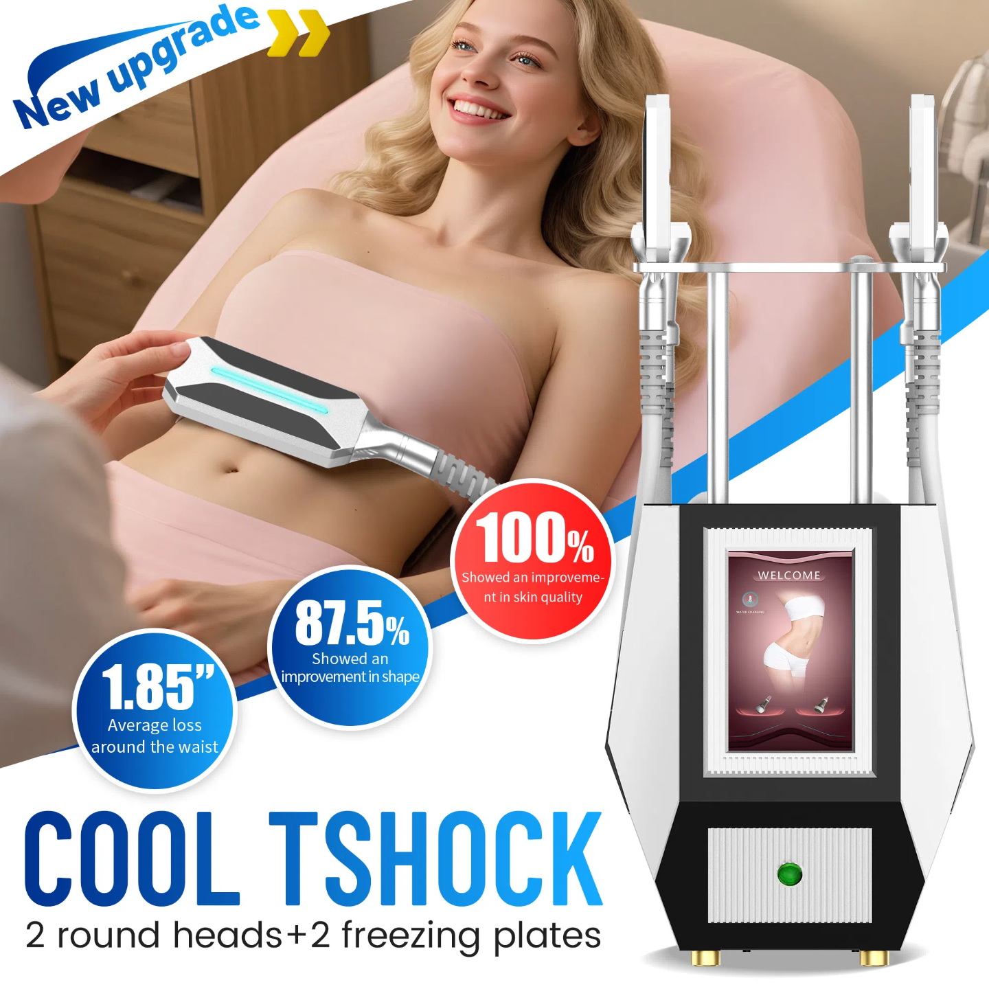 Product 4 Handles Cryo Ems Plates Pads Sculpting Machine Cryoskin Skin Lifting Cool Freeze Fat Burning Device for Slimming CE-ROHS
