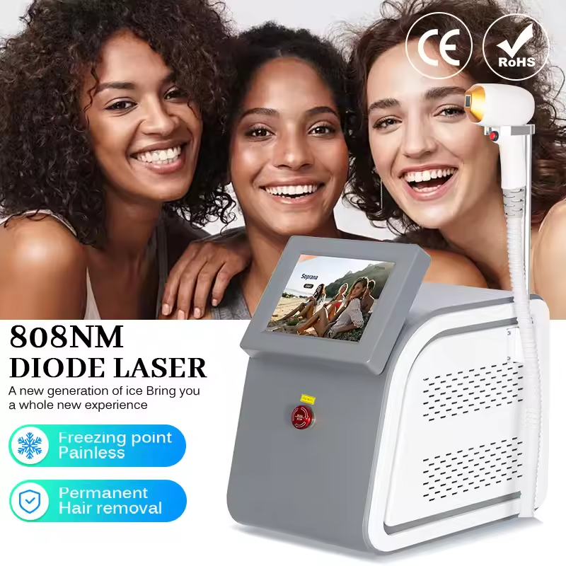 High Power Ice Cooling 755 808 1064 Device Diode Laser Epilator Wavelength Painless 808nm Hair Removal Machine