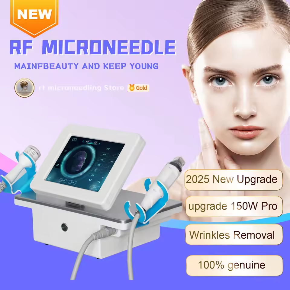 Gold RF Microcrystal Ice Hammer Handles 2 IN 1 Professional Facial Care Skin Tightening Pores Shrinking Skin Whitening
