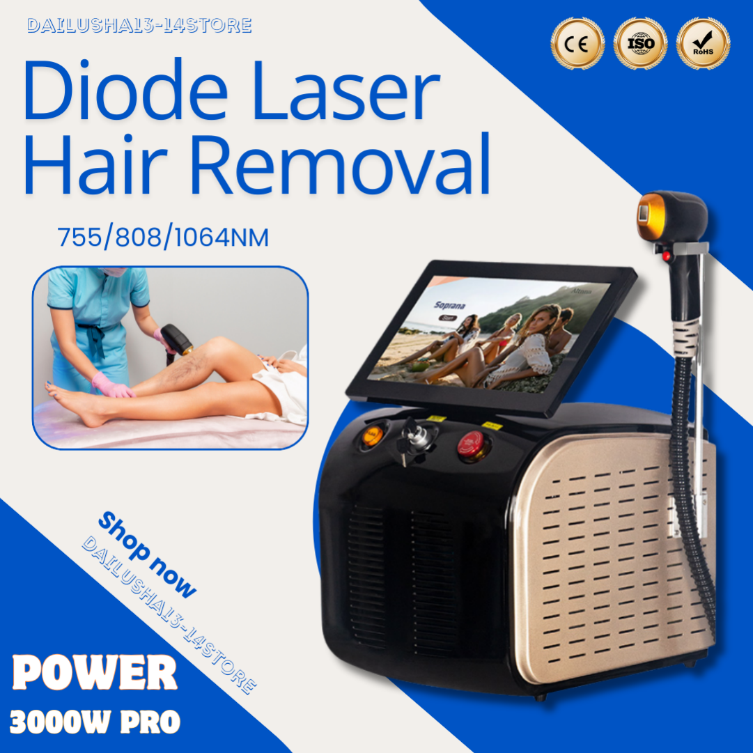 Powerful Alexandrite Diode Laser Hair Removal Device Ice Platinum 3500W Painless Full Body Remover