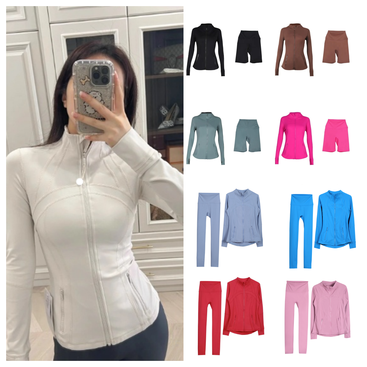 2025 top new Yoga Jacket Set Shorts Set High Seamless Top Tight Pants Gym Women&#039;s Sportswear Yoga Shorts Top Same Style Hot Selling Luluity Lem