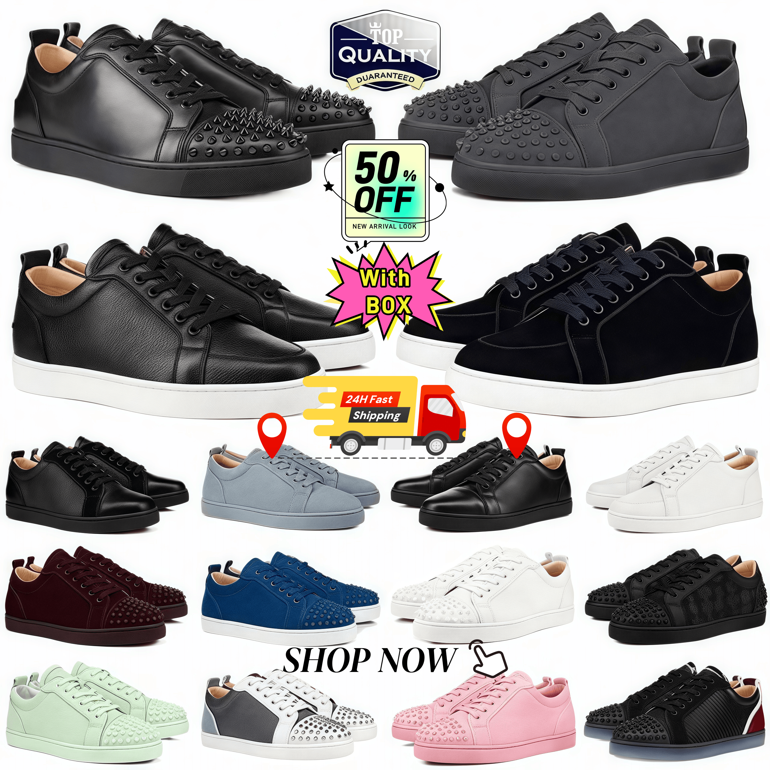 Luxury Dress Shoes Designer Shoes Mens Low Platform Casual Shoes Glitter Grey Rivets Leather Suede Camo Green Women Fashion Spikes Office Career Wed