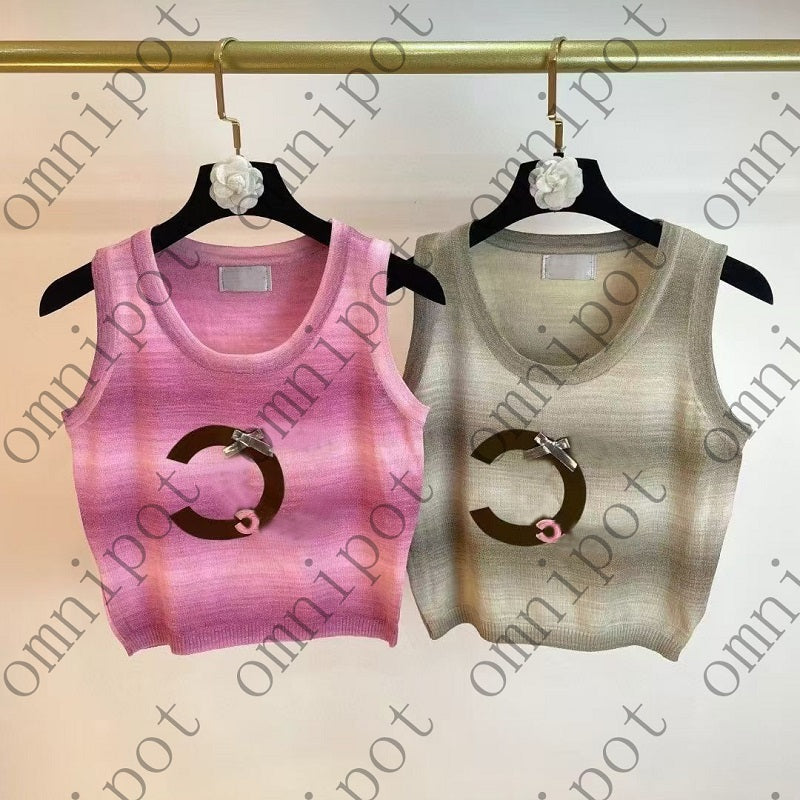 Designer Womens Tanks Camis Tank Top Lowe Clothes Knits Designer Embroidery Knitted Vest Sleeveless Breathable Cropped Tops DJD2502104