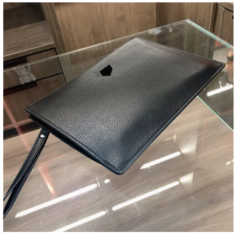 Men Triple Black Leather Wallets 2025 Business Handbags Gentleman Dress Pouch Document Holders Clutches Fashion Coins Purse Women Long Credit Card