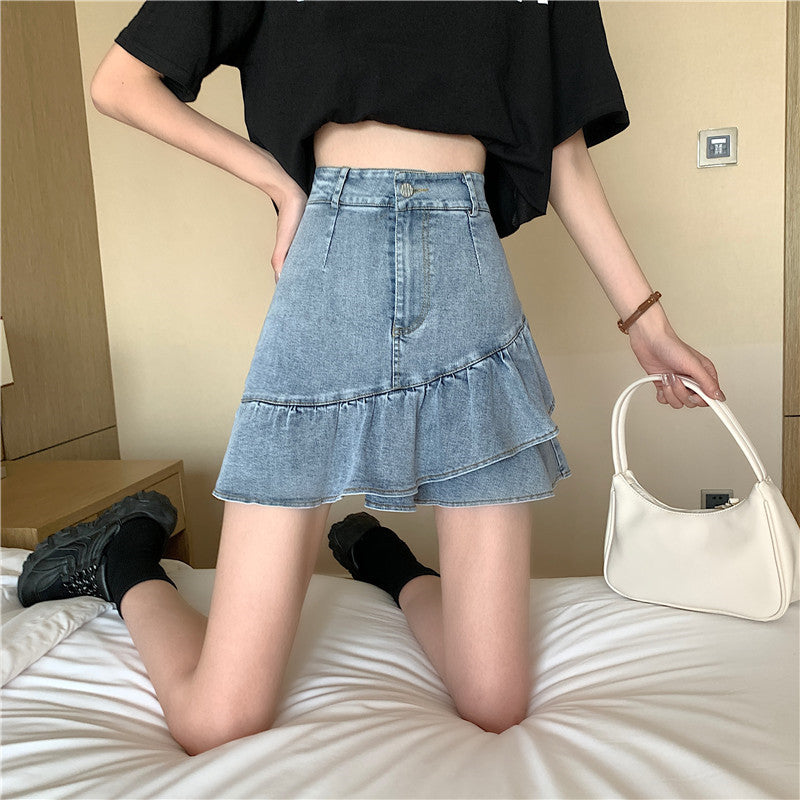 Blackday Womens Wrap Skirt Vintage Clothes Denim Short Skirts Blue Harajuku Summer High Waist Streetwear 2020 The New flowy Fashion