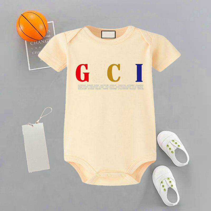 Summer newborn Rompers Boys girls designer print Fashion luxury pure cotton knitting jumpsuit kids Jumpsuits children&#039;s clothing G00127