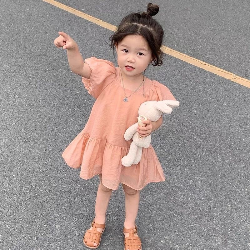 D176 Girls dress summer dress 2025 new Korean style summer baby girl A-line skirt children&#039;s fashionable princess dress summer