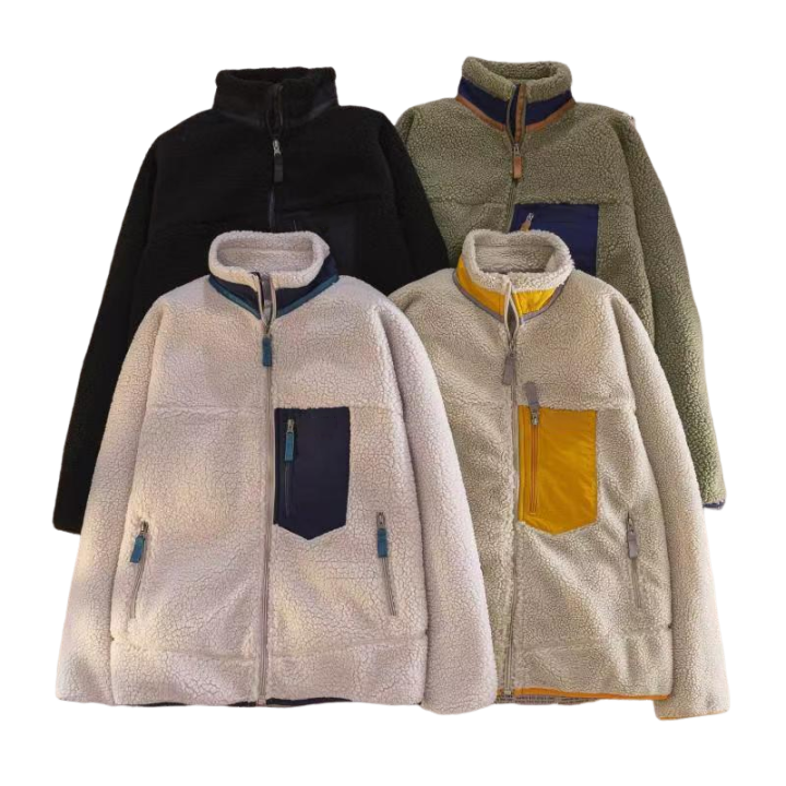 Mens Designer Jacket hooded sweatshirts Fleece Classic Retro zipper Thick Warm Down Models Lamb Cashmere Stand Collar Couple Winter loose casual Lon