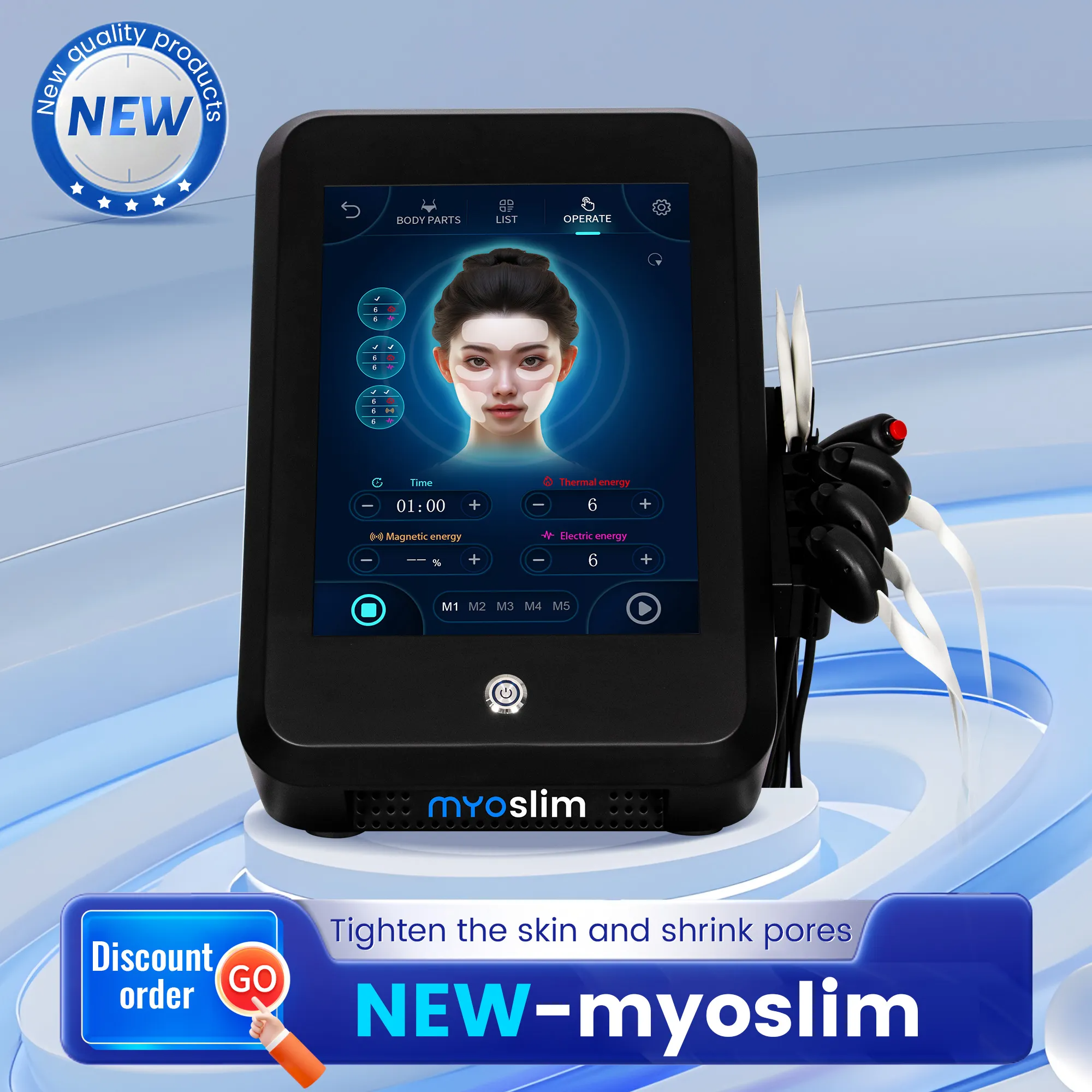 Magnetic Face Lifter Ems Beauty Salon Uses Face Slimming Magic Wrinkle Removal, Firming and Shaping Beauty Instrument Multi-Mode Care