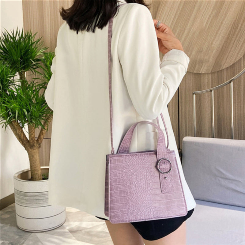 Korean Style Women Small Crocodile Pattern Candy Color PU Leather Crossbody Bags Lady Shoulder Handbags Female Simple Totes MMM