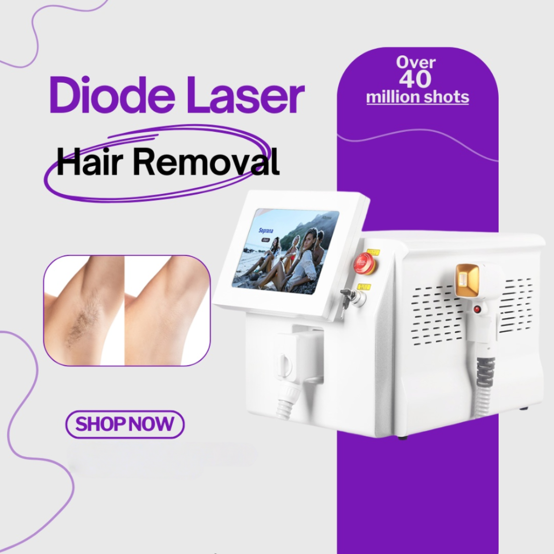 2025 NEW Professional-Grade 808nm Diode Laser Hair Removal Device Suitable for Precise Hair Removal on Different Skin Types 3Wavelength