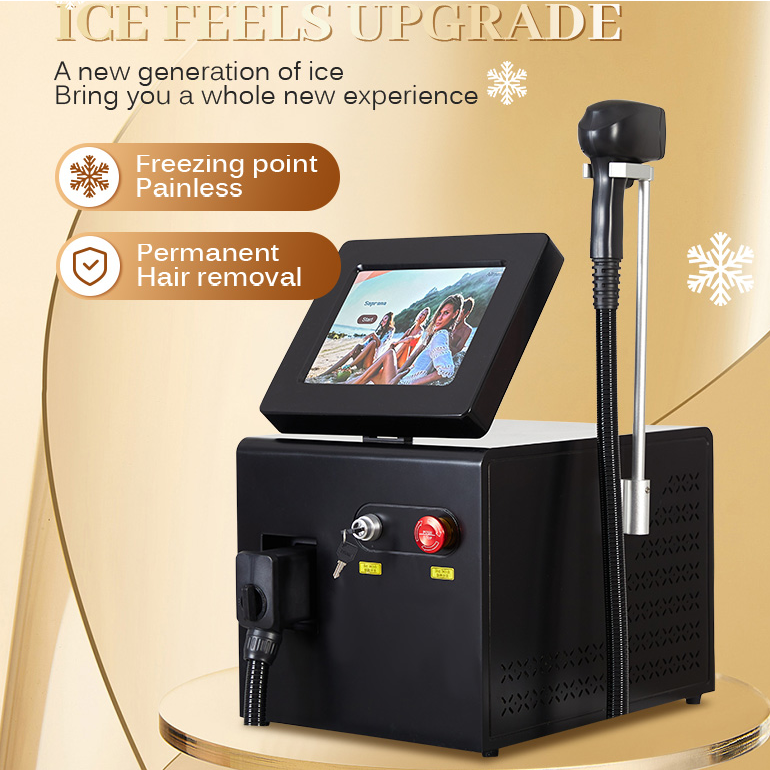 Diode Laser Multi Wavelengths Hair Removal Machine Cooling Head Painless Laser Epilator Face Body Hair Removal 755 808 1064NM