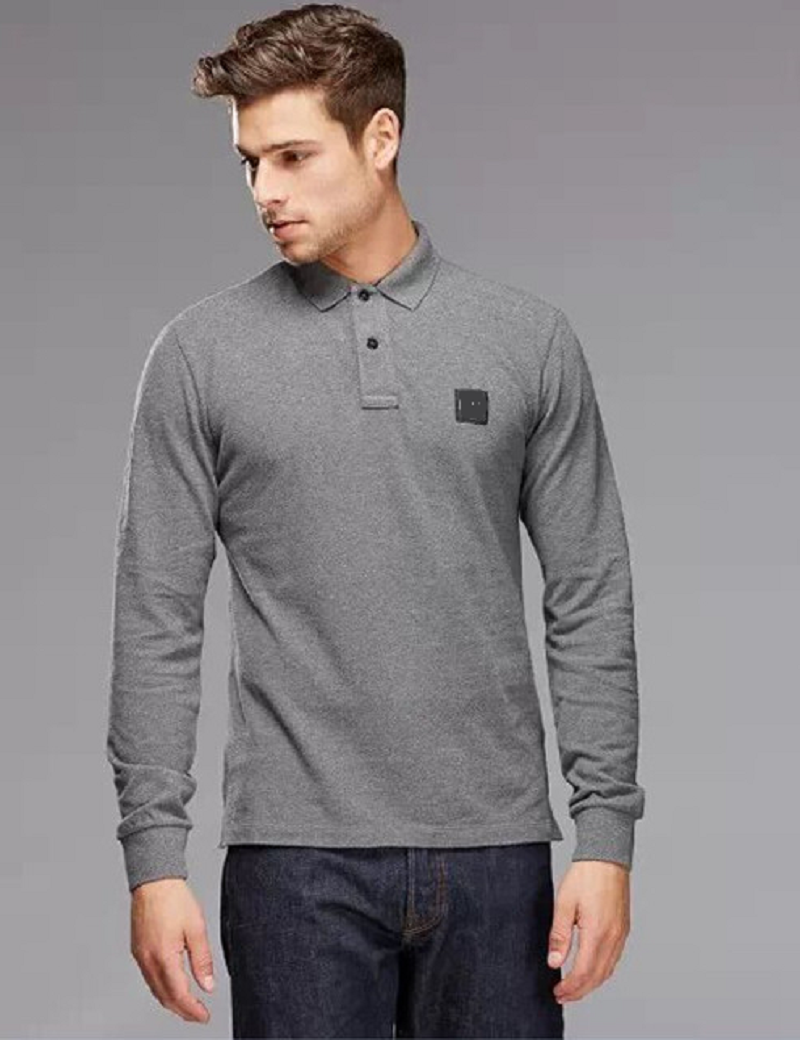 Designer Classic Men&#039;s T Shirt Collar Embroidered Chest badge Letters KND 20SS Long Sleeve T-shirt Male Cotton Casual Streetwear Women Black Wh