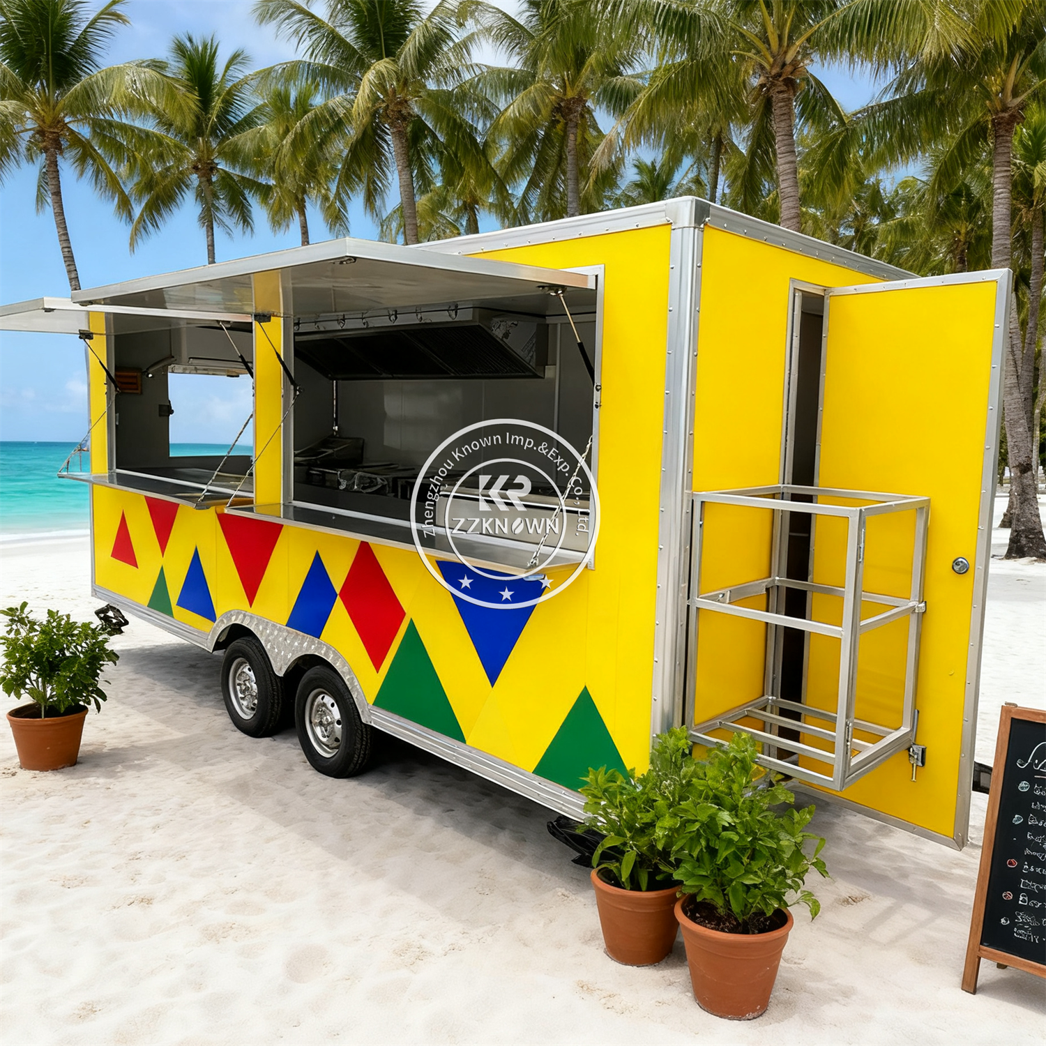 Street Food Trailer Truck Concession Catering Trailer Mobile Restaurant Fully Equipped Hot Dog Food Truck with Full Kitchen