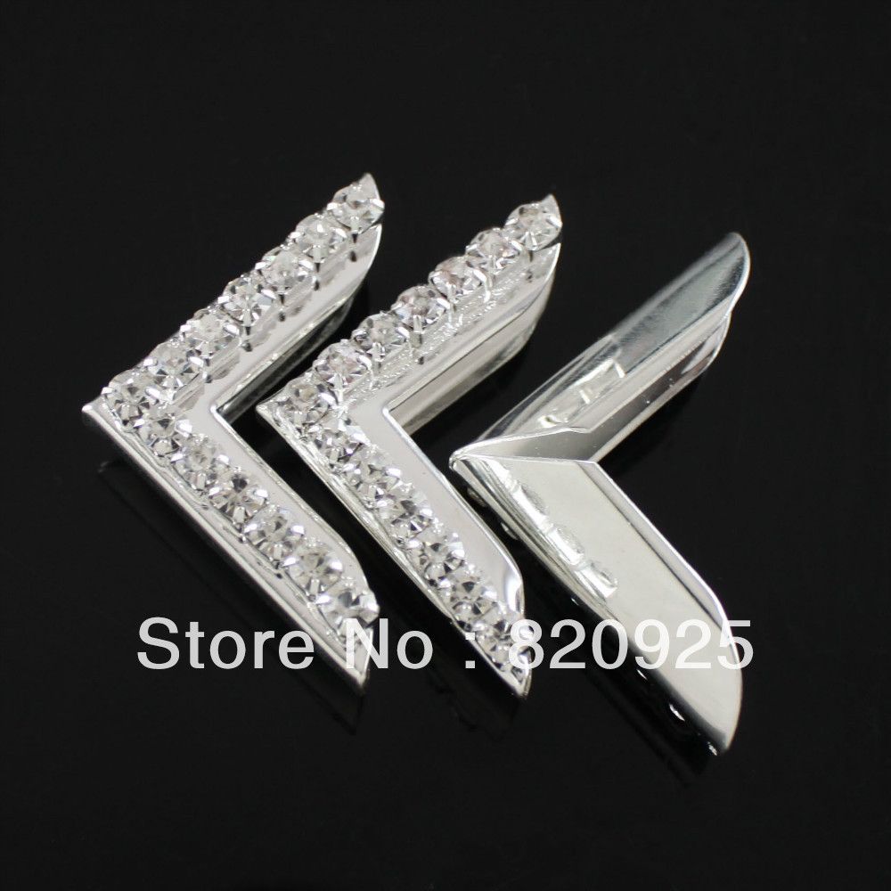 10PCS Scrapbooking File Folder Albums Book Rhinestone Silver Corner Protectors