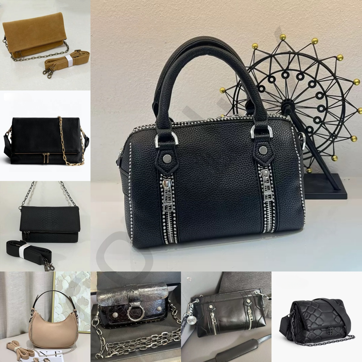 Designer zadigevoltaire bags cross-border exclusive ZV bag zadicandvoltaire bag Zadig bag multifunctional women&#039;s pillowcase Boston large capac