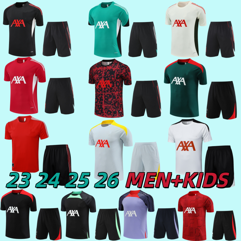 23 24 25 26 Liverp LFC tracksuit short sleeve Salah men kids kit Training Luis Diaz 2025 2026 Training Clothes football shirt