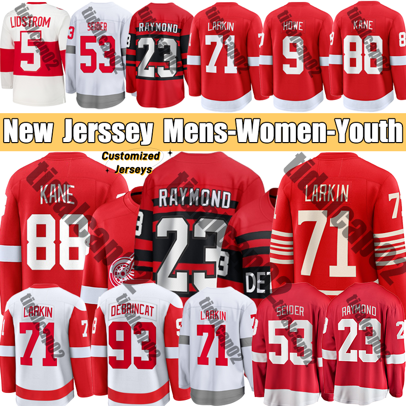 2025 New Larkins LucasC Jerseys 88 Patrick Kanes Vladimir Red Wingss Jersey Stadium Series Raymond Detroit Tarasenko Stadium Series Hockey Jerseys