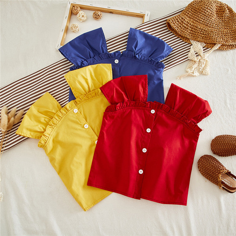 2021 summer girls tops and blouses for 4years Cotton baby girl T-shirt kids clothes children sling tshirts costume