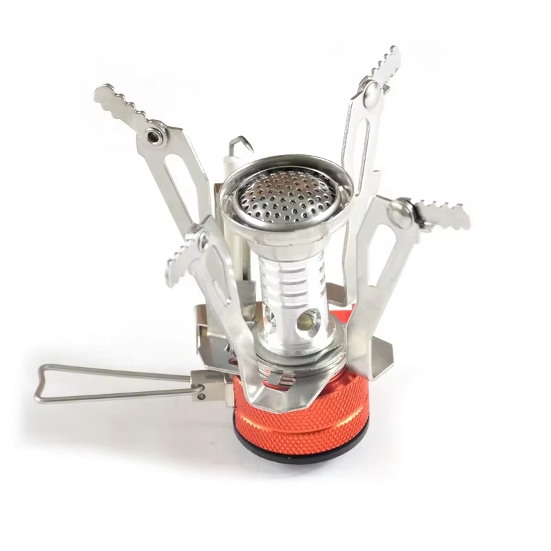 High quality mini camping stove portable folding backpacking gas stove with piezo ignition