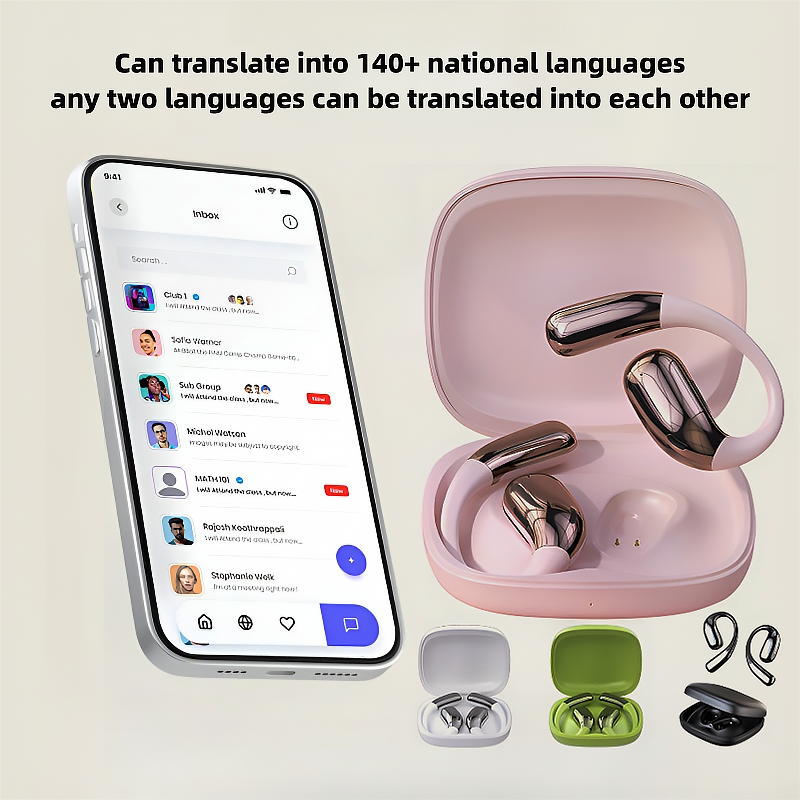 AI Translation Earbuds Real Time 144 Language Translator with Offline Mode 60H Battery for Travel Business iOS and Android