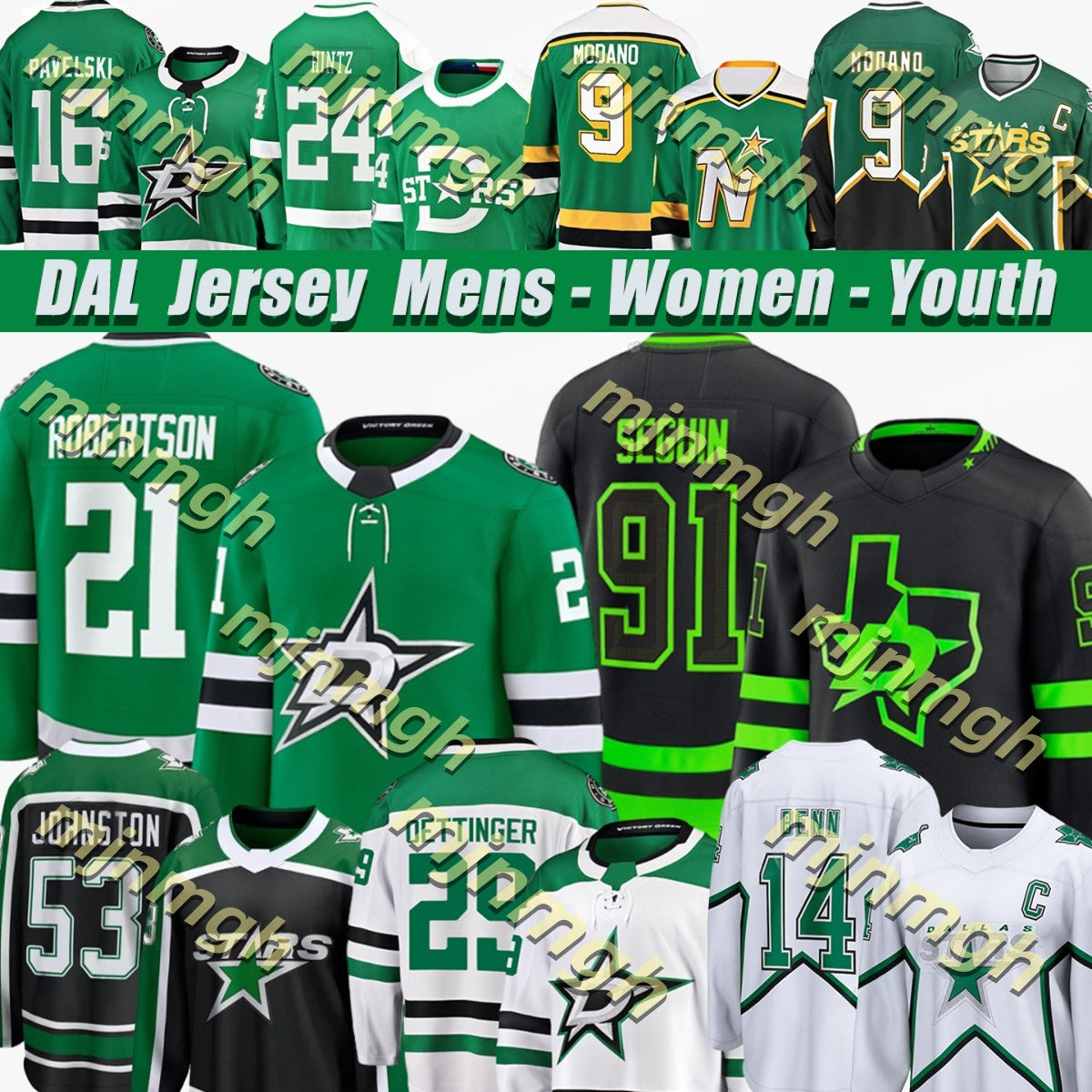 #21 Jason Robertson jersey Mikko Rantanen Stars jersey Jake Oettinger Matt Duchene Jamie Benn Roope Hintz Wyatt Johnston Seguins DallaseS Hockey Jer