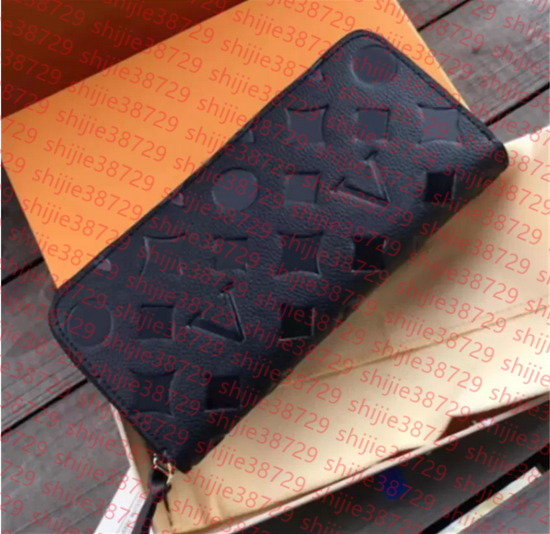 Designers ZIPPY WALLET Leather Single Zipper Long Wallets Emed Clutch Coin Purse Card holder With Box dust bag serial number