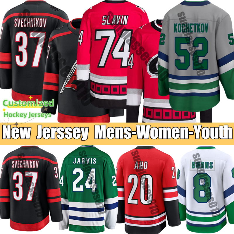 Hockey jersey hurricanessS Kochetkov Brent Burns Necas hartford whalers Andrei Svechnikov Jarvis Seth jerseys # 20 Sebastian Aho Martin PyotrStaal c