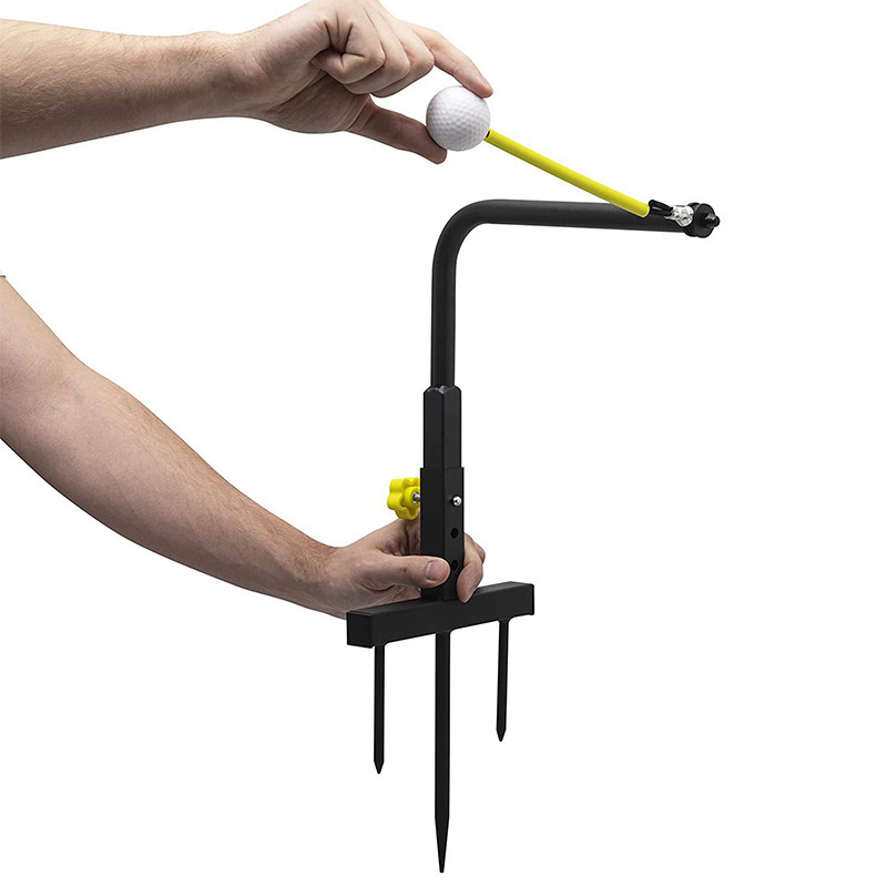 Beginner professional golf swing coach training office indoor and outdoor assisted swing practice