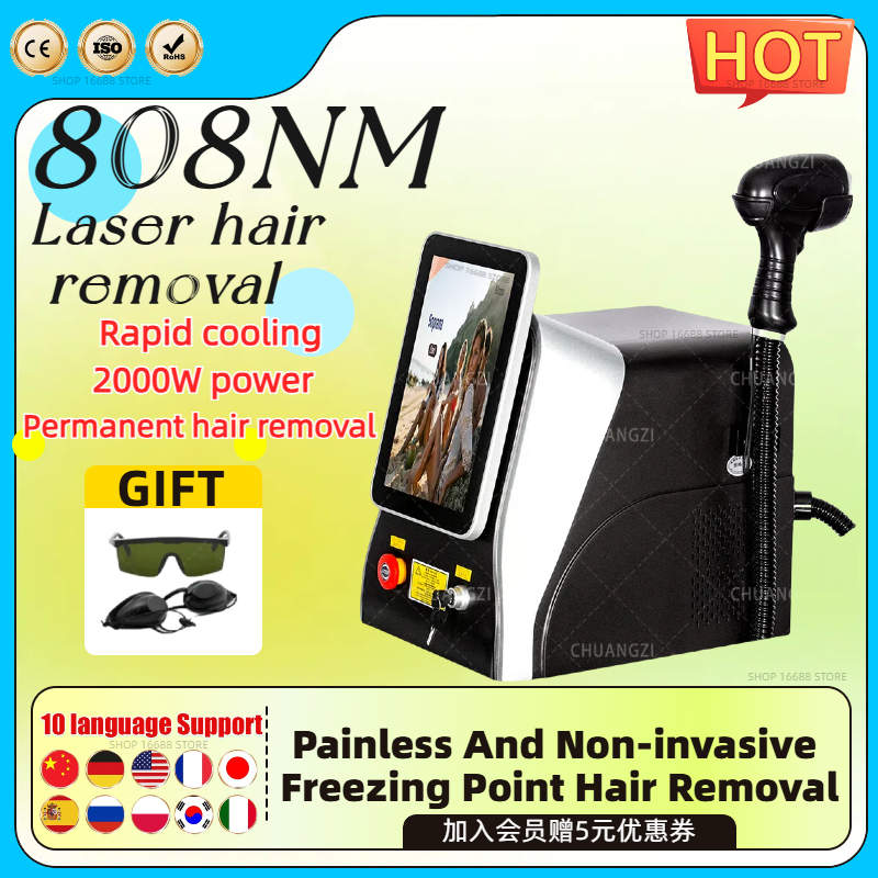 Latest Bestselling Professional 3000W Ce Certified Diode Laser 755 808 1064Nm Hair Removal Machine 808 Diode Laser Machine