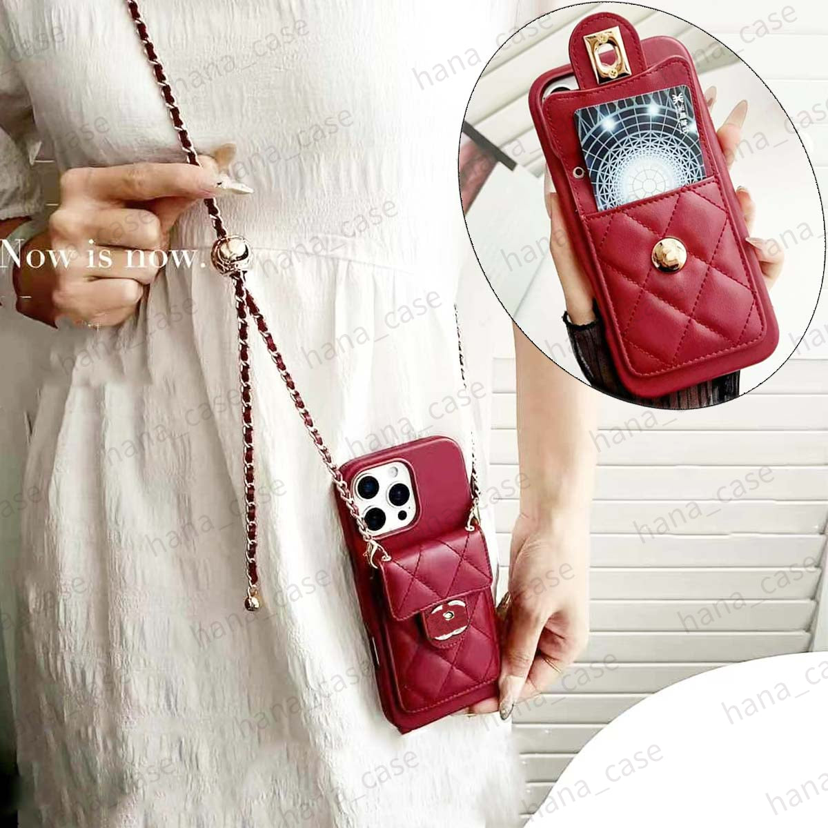 Case for iPhone 16 Pro Max Wallet, Luxury Phone Case Come with Mirror and Card Holder Leather 15 14 13 12 Pro Max for Designer iPhone Case Cross Bod