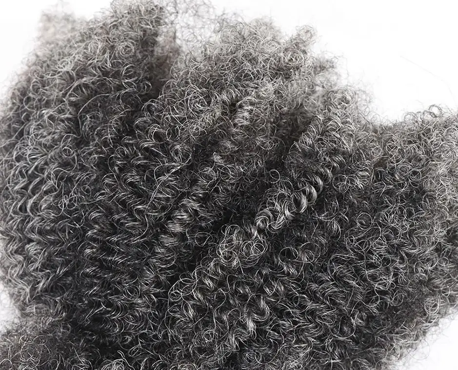 Soft afro kinky bulk human hair for braiding salt and pepper 100g 10-24inch,grey bulk braiding hair