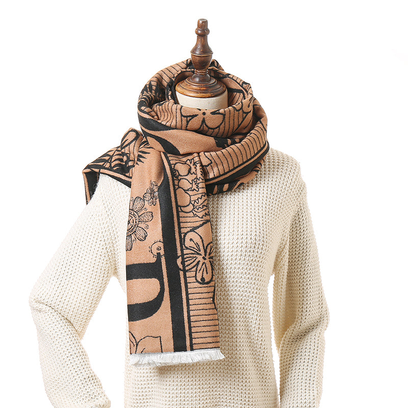 2020 Winter Scarf Women Design Print Pashmina Shawls Wraps Thick Warm Lady Cashmere Scarves Bufanda Brand Stoles