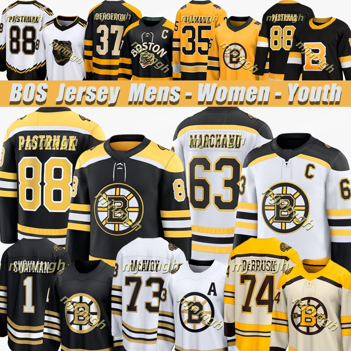 2025#88 David Pastrnak Jersey #63 Brad Marchand BostonS Bruins Jersey Hampus Lindholm Jeremy Swayman Charlie Coyle Hockey Jerseys 2026