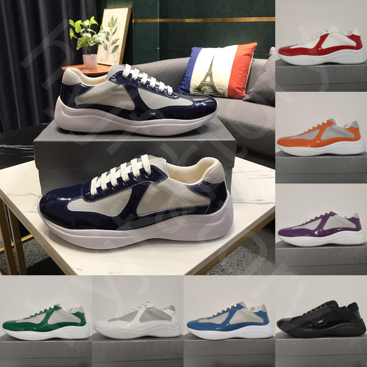 Designer shoes women patent leather & mesh athletic footwear men breathable running trainers available in various colors for sizes eu 36-47