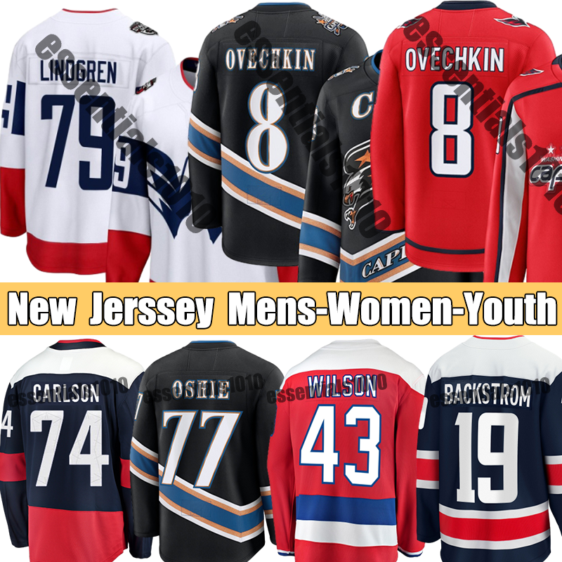 Hockey Jerseys 2025 Charlie Lindgren Logan Thompson Capitals Jersey Strome T.J. Oshie Tom Wilson Nicklas BackstromJaromir Jagr Washiington Alex Ovec