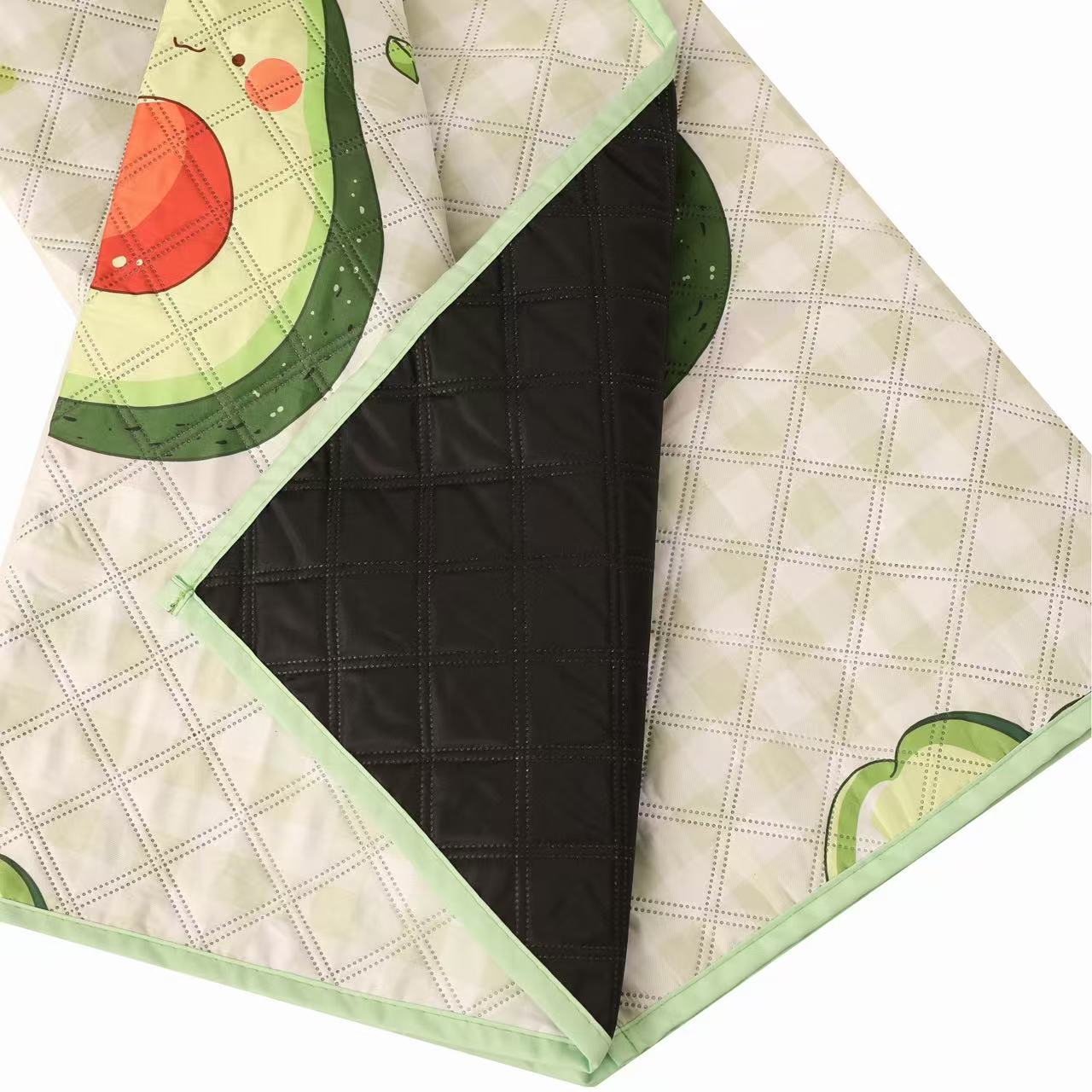 Outdoor moisture-proof mat, thickened picnic mat, camping outdoor waterproof lawn tent, portable floor mat, outdoor beach canvas Super cute avocado