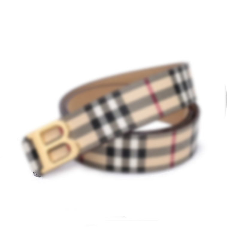 Men&#039;s Bubbrry Belt Designer Double-Sided Top Cowhide Women&#039;s Genuine Leather Belt Smooth Buckle Plaid Belt Pin Buckle Belt Trouser Belt