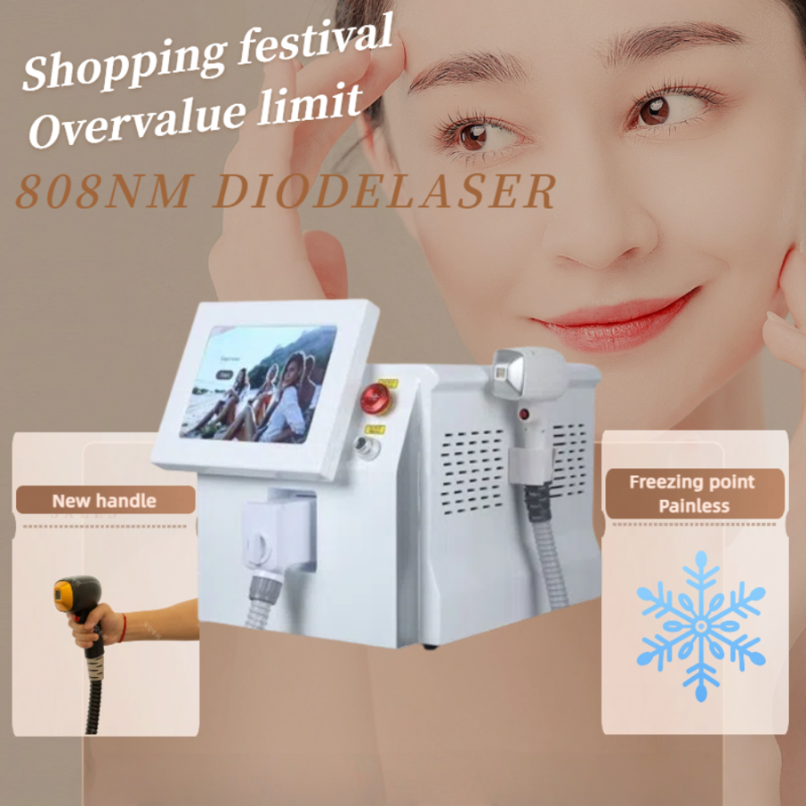 Portable 3 Wavelength 755nm 808nm 1064nm Diode Laserr hair removal lce Permanent painless hair removal Suitable for home and beauty salon
