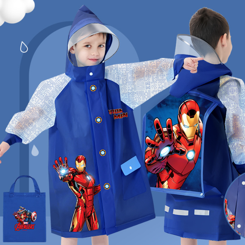 Children&#039;s Raincoat Cloak Backpack Children&#039;s Raincoat Boys Waterproof Backpack for Infants Baby Primary School Students Going to School Z