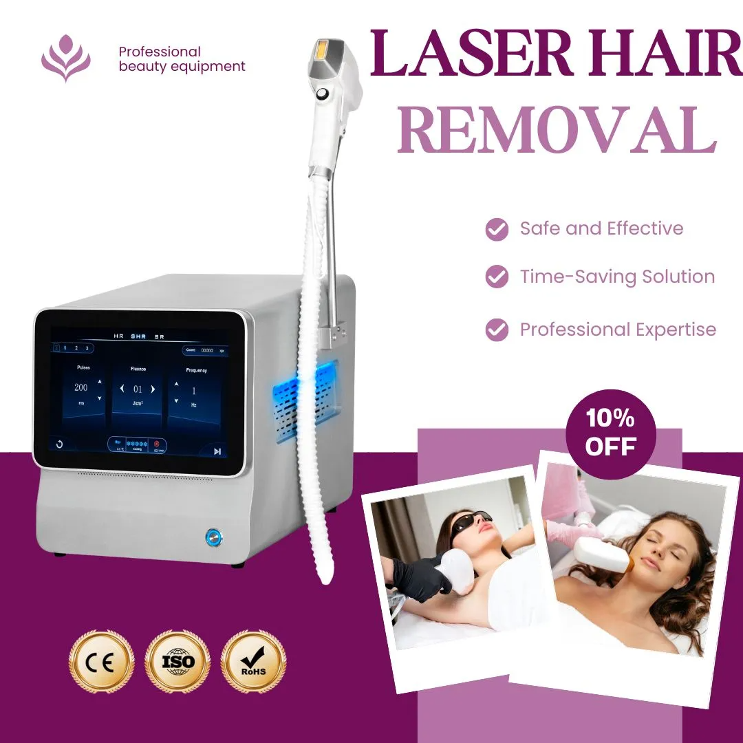 Professional Diode Laser Hair Removal Equipment 808nm Triple Wavelength Painless Permanent Hair Removal Machine For Salon Or Spa Use